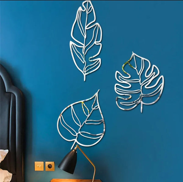 Leaf Mirror Wall Stickers