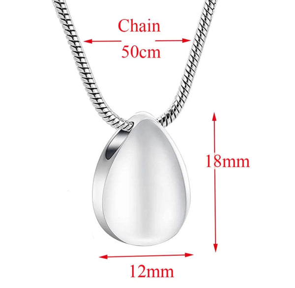 Customisable Tear Drop Cremation Pendant