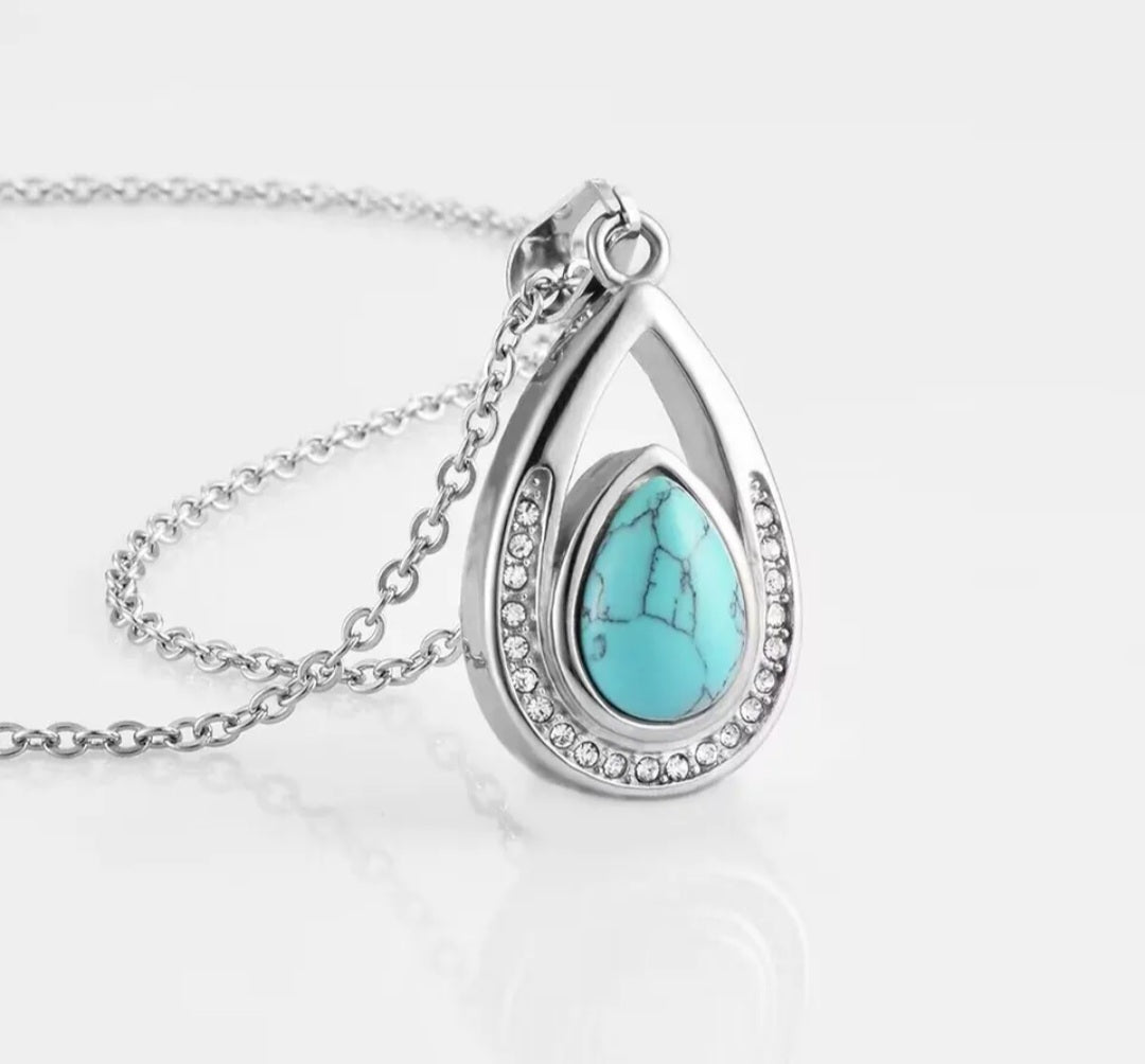 Customisable Tear Drop Style Cremation Pendant 2