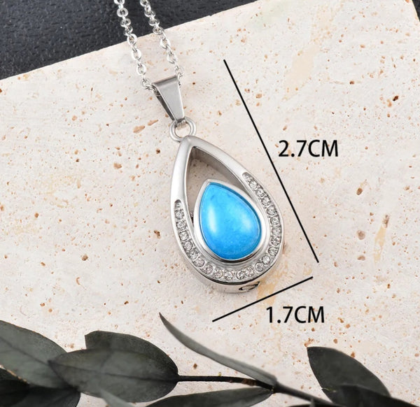 Customisable Tear Drop Style Cremation Pendant 2