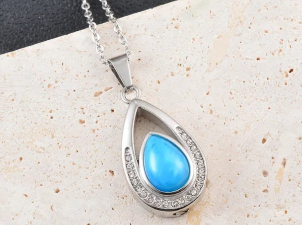 Customisable Tear Drop Style Cremation Pendant 2