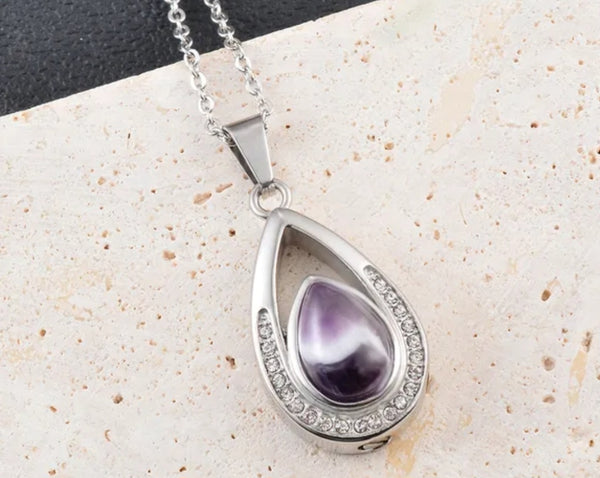 Customisable Tear Drop Style Cremation Pendant 2