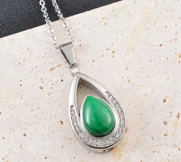 Customisable Tear Drop Style Cremation Pendant 2