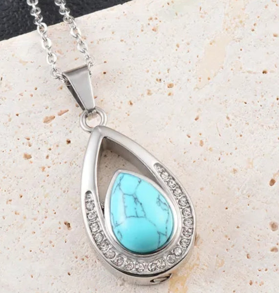 Customisable Tear Drop Style Cremation Pendant 2