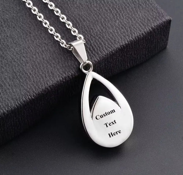 Customisable Tear Drop Style Cremation Pendant 2