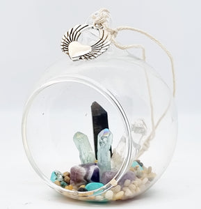 Hanging Gemstone Cluster Ball - 8cm Diameter 1