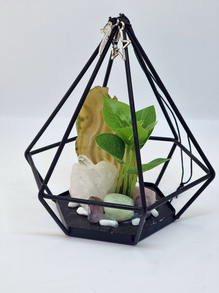 Hanging Pyramid Gemstone Cluster Mixed