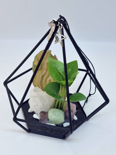 Hanging Pyramid Gemstone Cluster Mixed