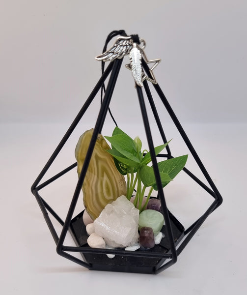 Hanging Pyramid Gemstone Cluster Mixed