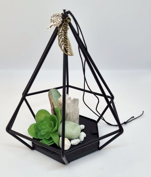 Hanging Pyramid Gemstone Cluster Jade