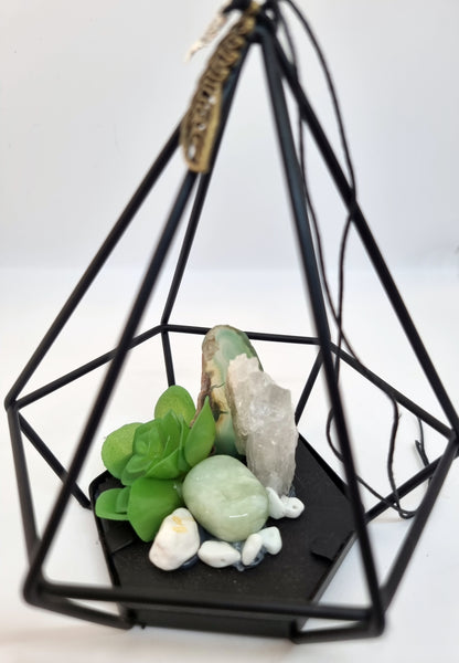 Hanging Pyramid Gemstone Cluster Jade