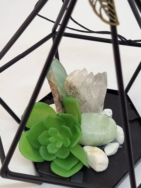 Hanging Pyramid Gemstone Cluster Jade