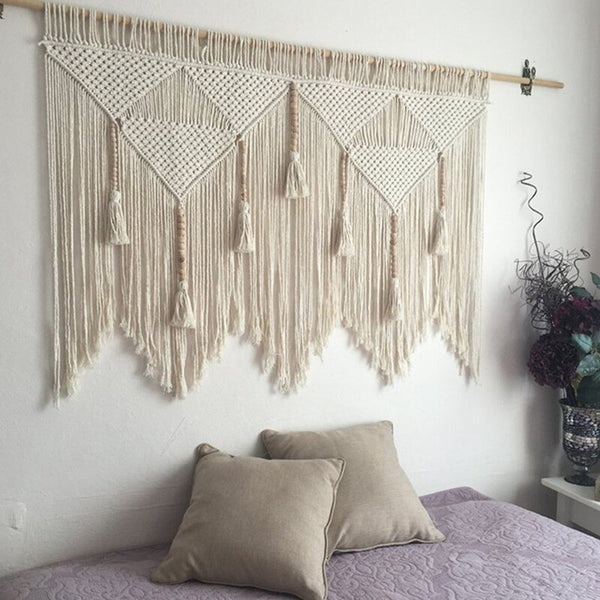 Large Macramé and Beads Nordic Style Wall Hanging