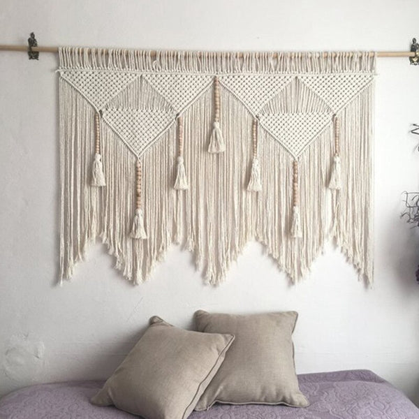 Large Macramé and Beads Nordic Style Wall Hanging