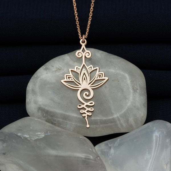 Lotus Unalome Pendant Necklace