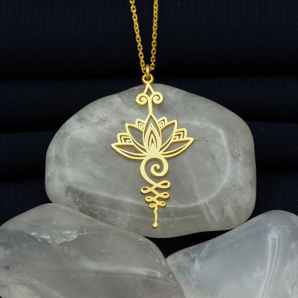 Lotus Unalome Pendant Necklace