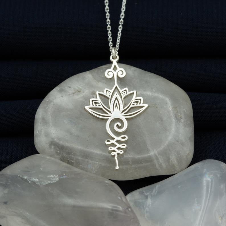 Lotus Unalome Pendant Necklace