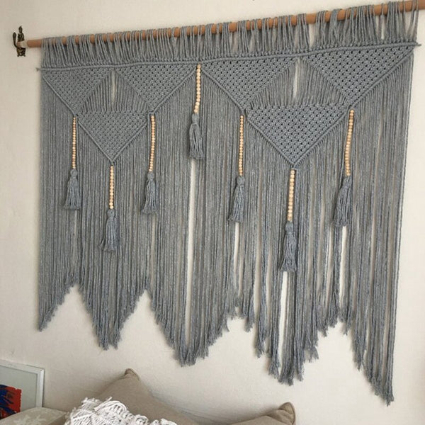 Large Macramé and Beads Nordic Style Wall Hanging